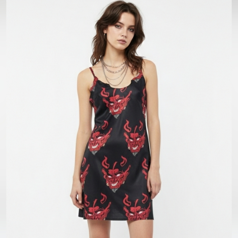 Romwe Slip Dress Devil Club Party Grunge Punk Vamp L